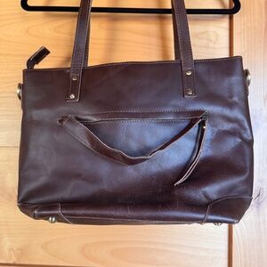 Medium leather work bag